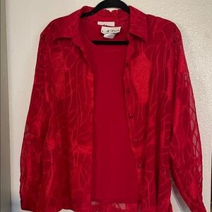 Elegant Red Blouse by J. Howard